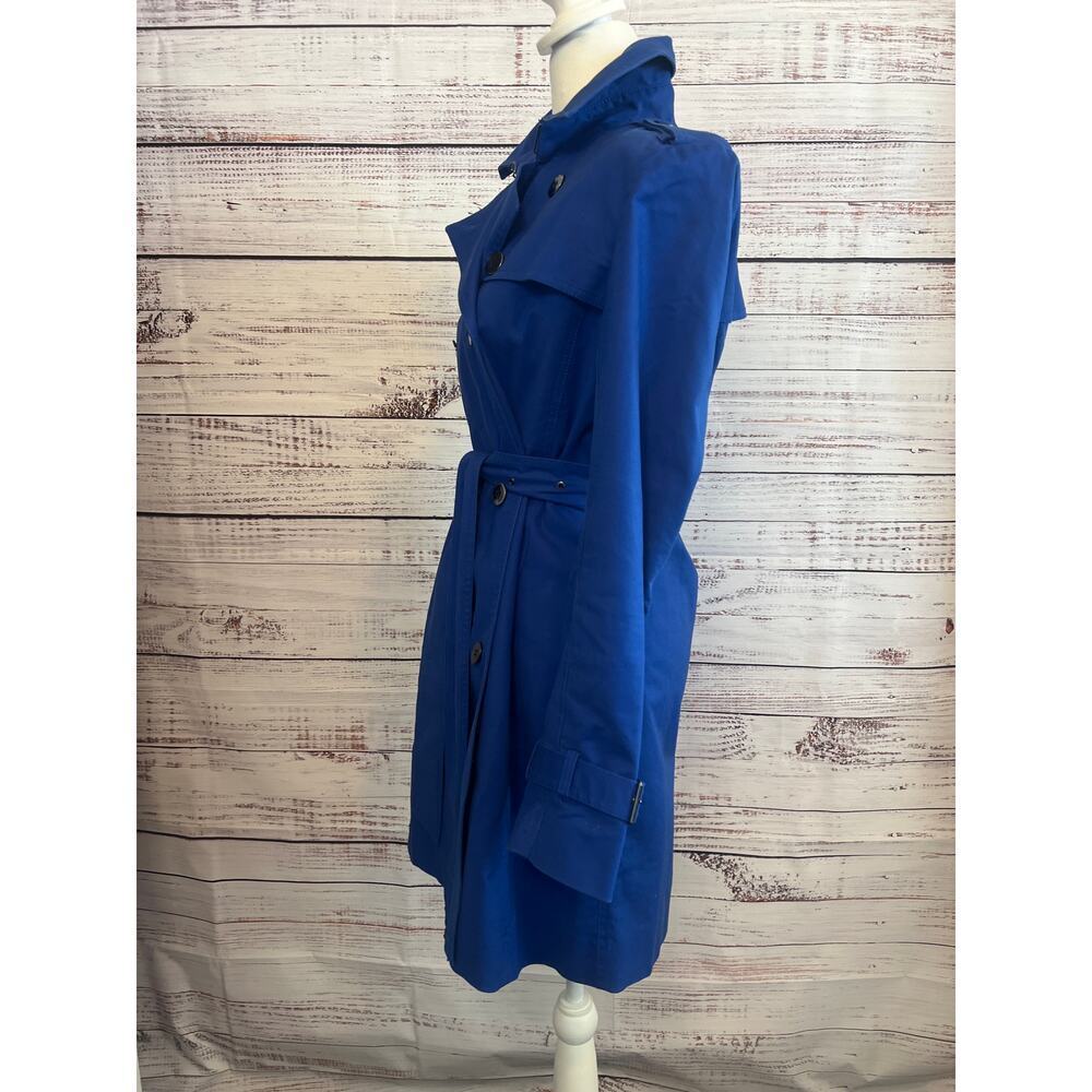 Kenneth Cole Reaction Womens Belted Rain Trench Coat Blue Size Small - Picture 7 of 16